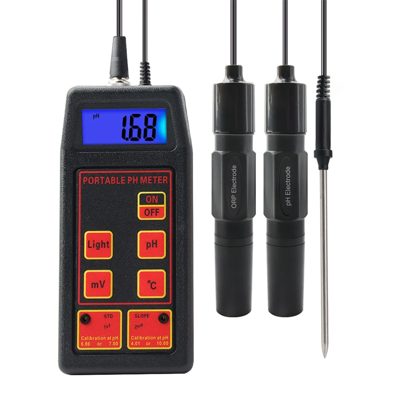 

Yieryi 3-in-1 High Accuracy Portable pH/mV/Temp Meter + Replaceable pH & ORP Electrodes + Temperature Probe