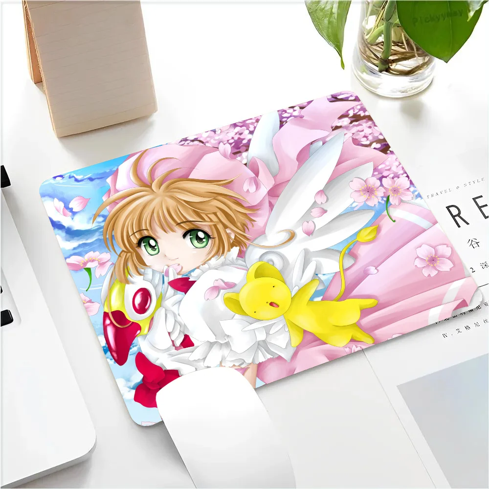 Anime Cardcaptor Sakura Mousepad Small LockEdge Mouse Pad For Gamers Computer Desk Pad Rectangular Anti-slip Rubber