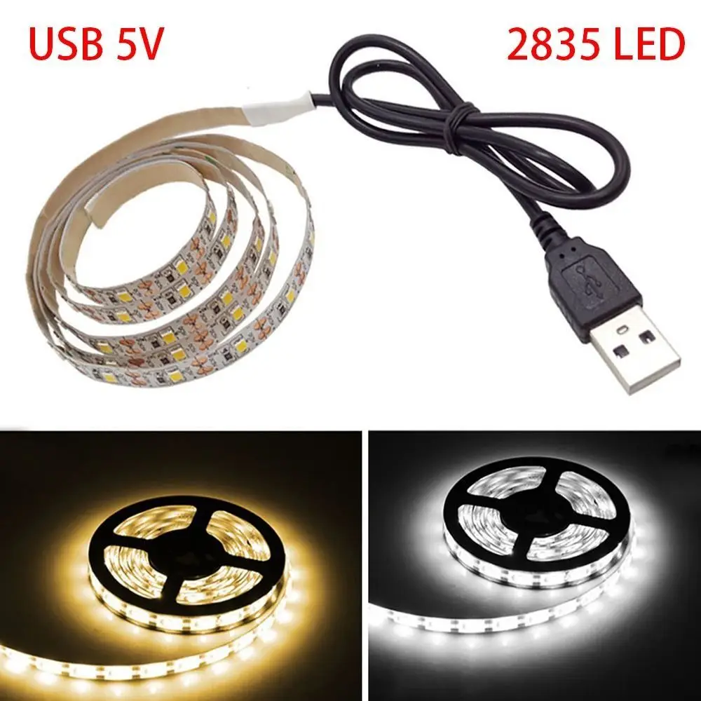 1Pcs New DC 5V LED String Light White Warm White Lighting Tape USB Strip Lamp Home Decor 1-5m SMD 2835 LED TV Background