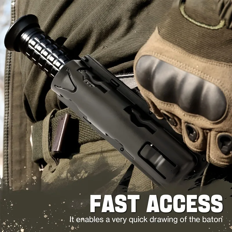 عصا تكتيكية بأكمام تلسكوبية سريعة - تشغيل بيد واحدة، 360 درجة °   نظام قفل الدوران، طول قابل للتعديل