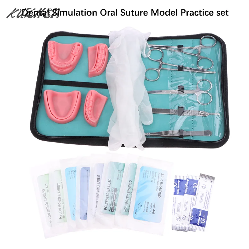 

Dental Surgical Suture Training Kit Suture Practice Model Training Pad Scissors Tool Teaching Equipment Skin Operate Kit