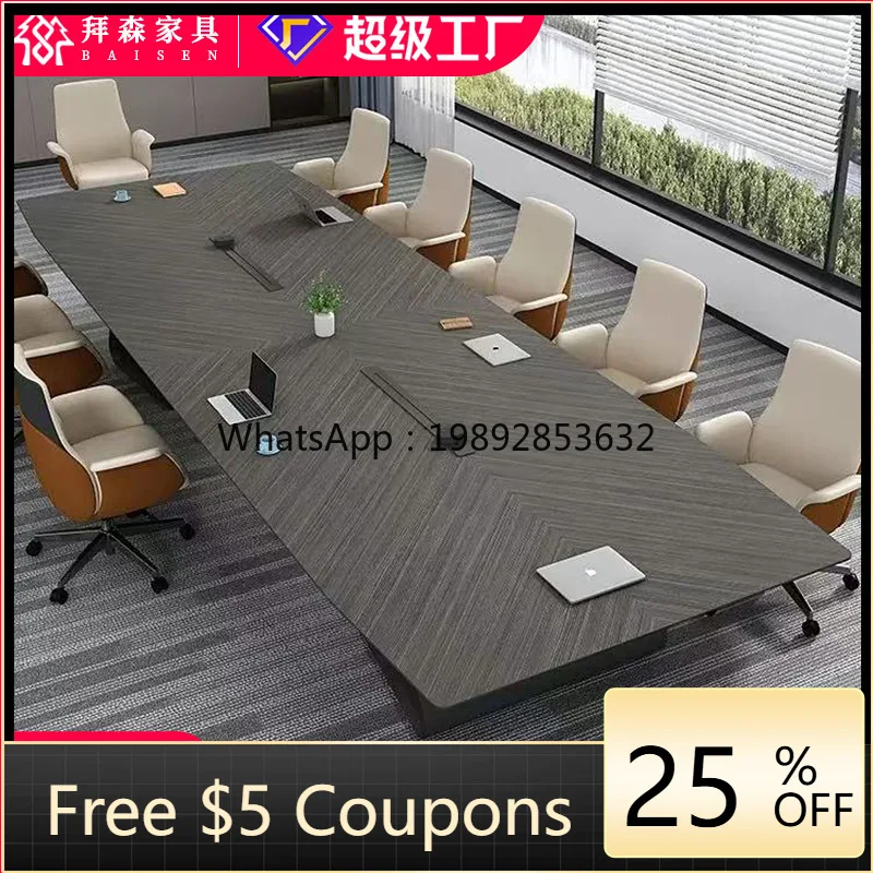 LYY Light Luxury Conference  Long Table Office Furniture Simple Modern Large Conference Room Discussion Training  Work Desk