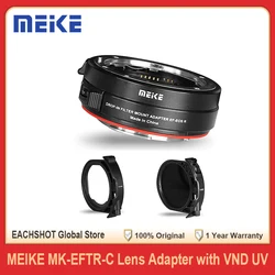 Meike MK-EFTR-C Auto-Focus Lens Mount Adapter with Drop-In Variable ND Filter UV Filter for EF Lens to Canon EOS R R5 R6 RP C70