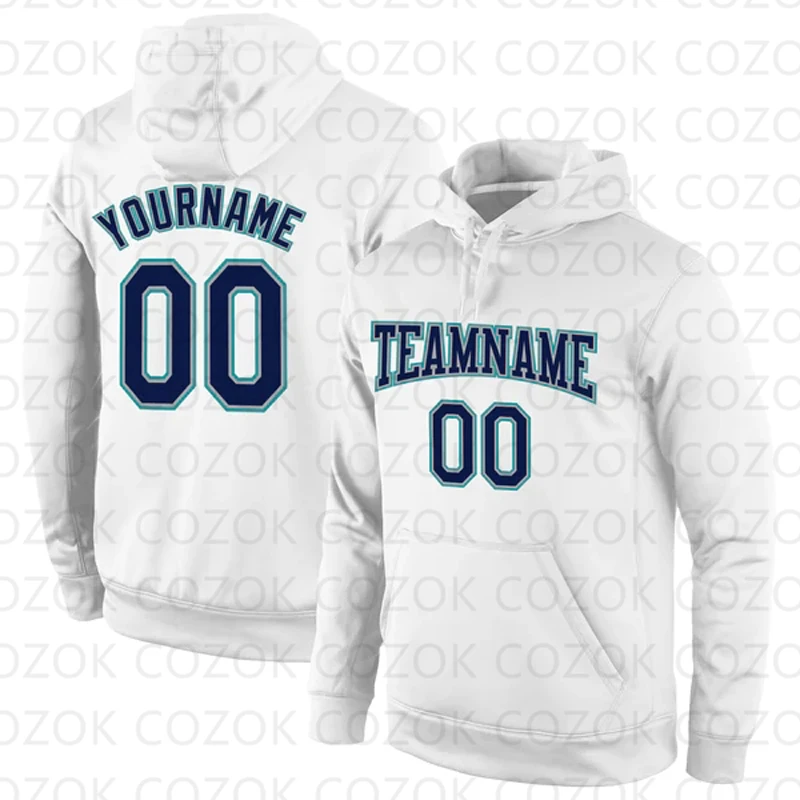 Customized Hoodies White Green Color Jersey 3D Printed  Unisex Pullovers Hoodie Casual Sweatshirts