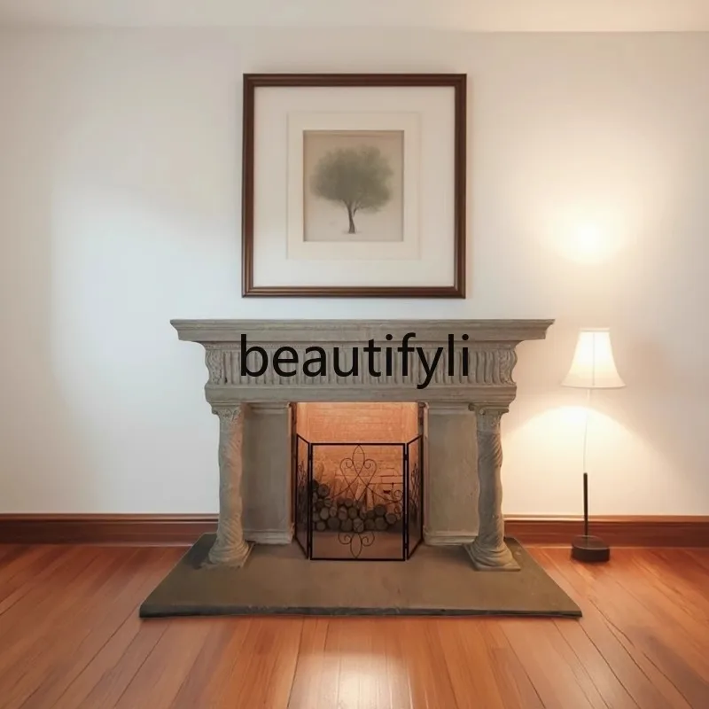 

Vintage medieval fireplace living room entrance travertine stone fireplace decoration