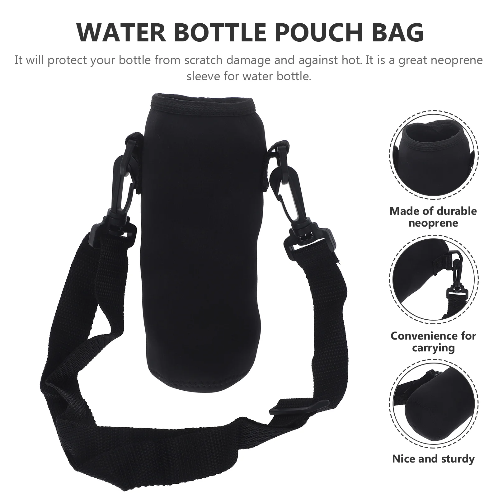 500/750ML Water Bottle Cover Bag Neoprene Pouch Holder Sleeve Cover Insulated Bag For Mug Bottle With Adjustable Shoulder Strap