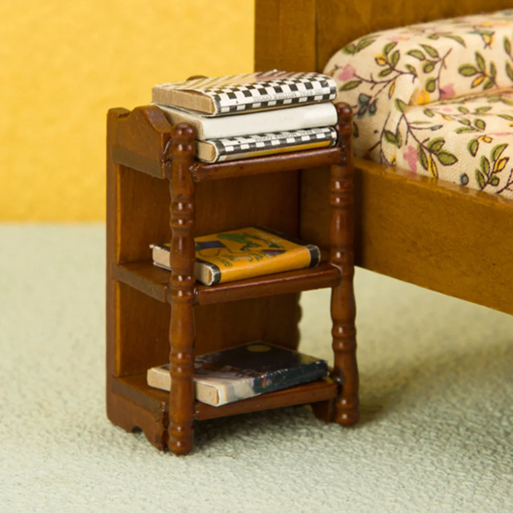 Rak Penyimpanan Mini Kayu Rak Miniatur Untuk Rak Pajangan Dekoratif Rak Pot Bunga Mini Miniatur Yang Menggemaskan