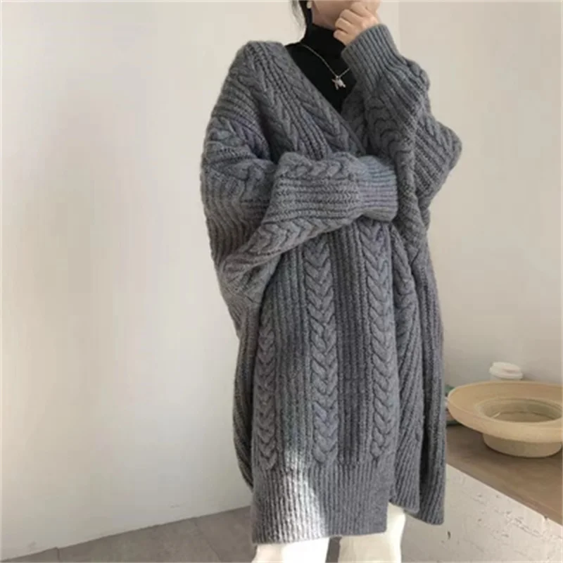 

Autumn Cloak Type 2024 New Loose All-match Lazy Wind Knitted Sweater Cardigan Women's Thickened Spring Autumn Outer Jacket Sprin