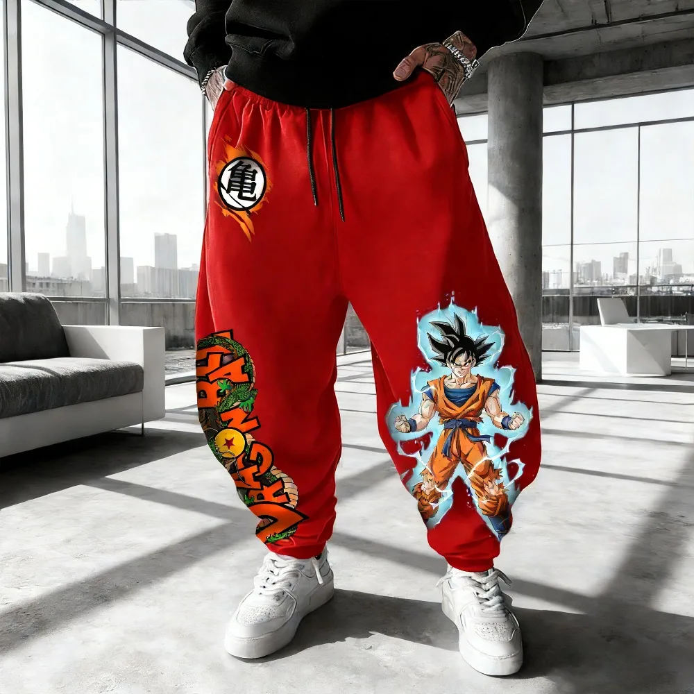 Unisex-Hose aus reiner Baumwolle, Dragon Ball Goku, 2026, Sommer, neues Produkt, Harajuku, Anime-Druck, amerikanischer Hip-Hop, lockere Freizeithose