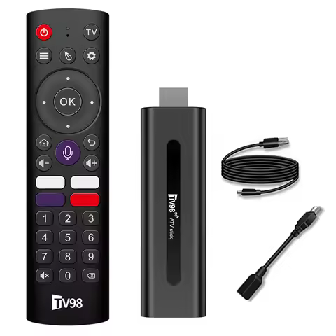 TV98 ATV H313 Android TV Stick 14.0 8K 2.4G/5G WiFi Quad Core BT5.0 Smart TV Box Smart TV Stick for Network Media Player