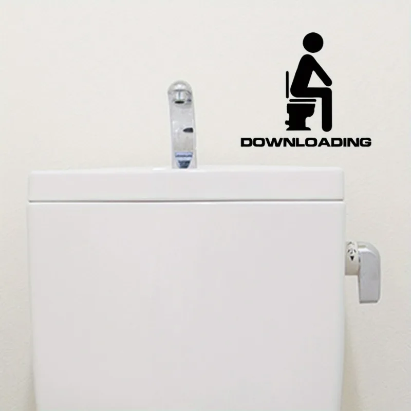 1pc Downloading English Toilet Stickers Removable Toilet Home Wall Stickers, Toilet Stickers
