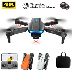 New E99 Drone 4K Dual Camera 2.4G WIFI FPV Colorful Lighting 360° Obstacle Avoidance Folding Quadcopter Remote Control Aircraft