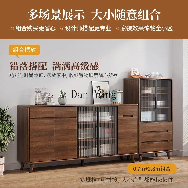 YJ solid wood frame dining side cabinet modern simple living room wine cabinet tea cabinet kitchen lockerstorage integrated l