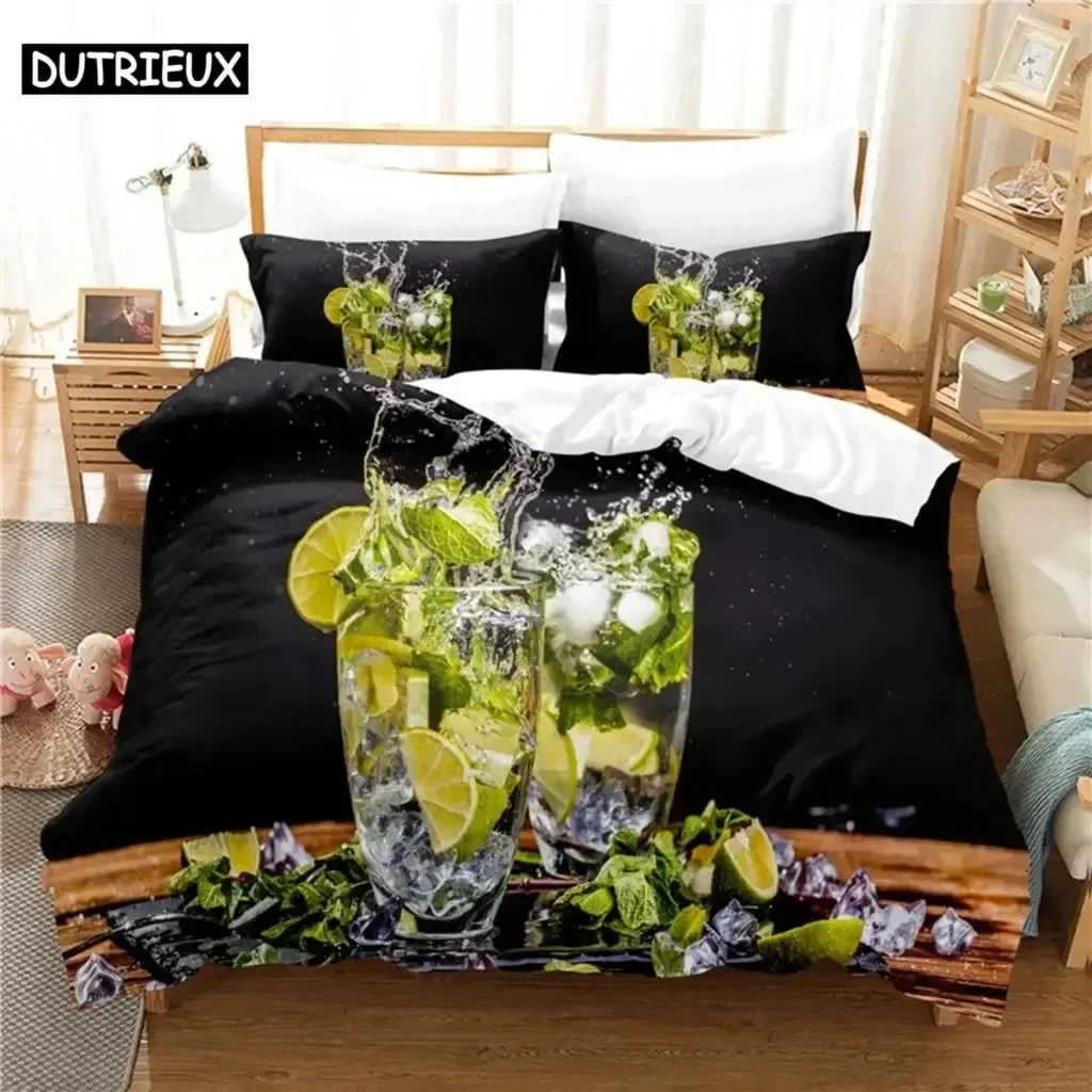 

Refreshing Lemonade Bedding Set Duvet Cover Set 3d Bedding Digital Printing Bed Linen Queen Size Bedding Set Fashion Design