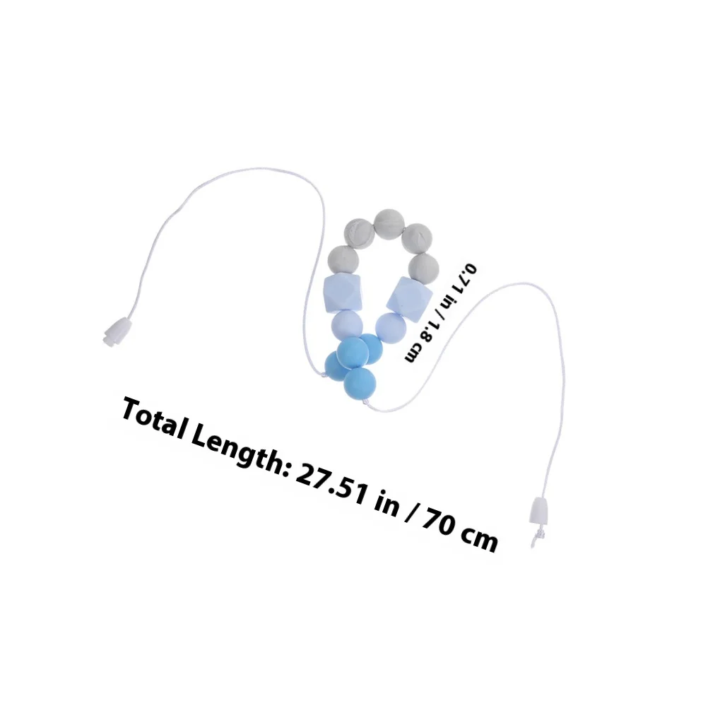 2Pcs Silicone Teething Necklaces Color Block Design Soft Safe for Baby Teething Infant Nursing Necklace for Moms