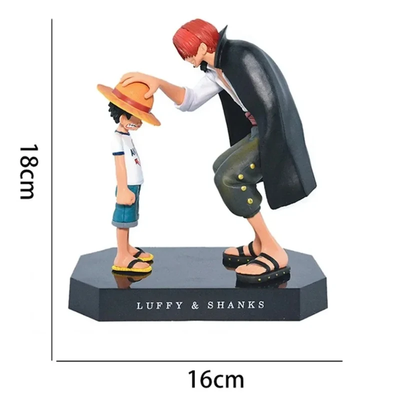 Figura de Anime de una pieza de 18cm, cuatro emperadores Shanks, sombrero de paja, figura de acción de Luffy, figura de acción de una pieza Sabo Ace Sanji Roronoa Zoro