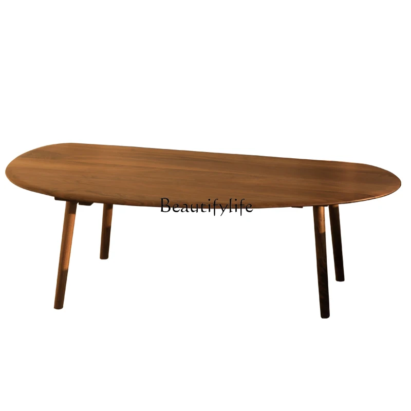 

North American black walnut coffee table Italian minimalist all solid wood short home living room coffee table