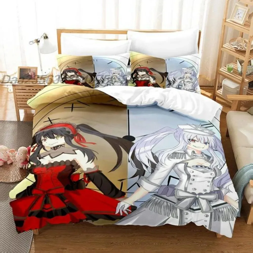 Kotori Itsuka Cosplay Bedding Set Anime Date a Live Costume Duvet Cover Set Double King Twin Full Size Bed Linen Boys Adult Gift