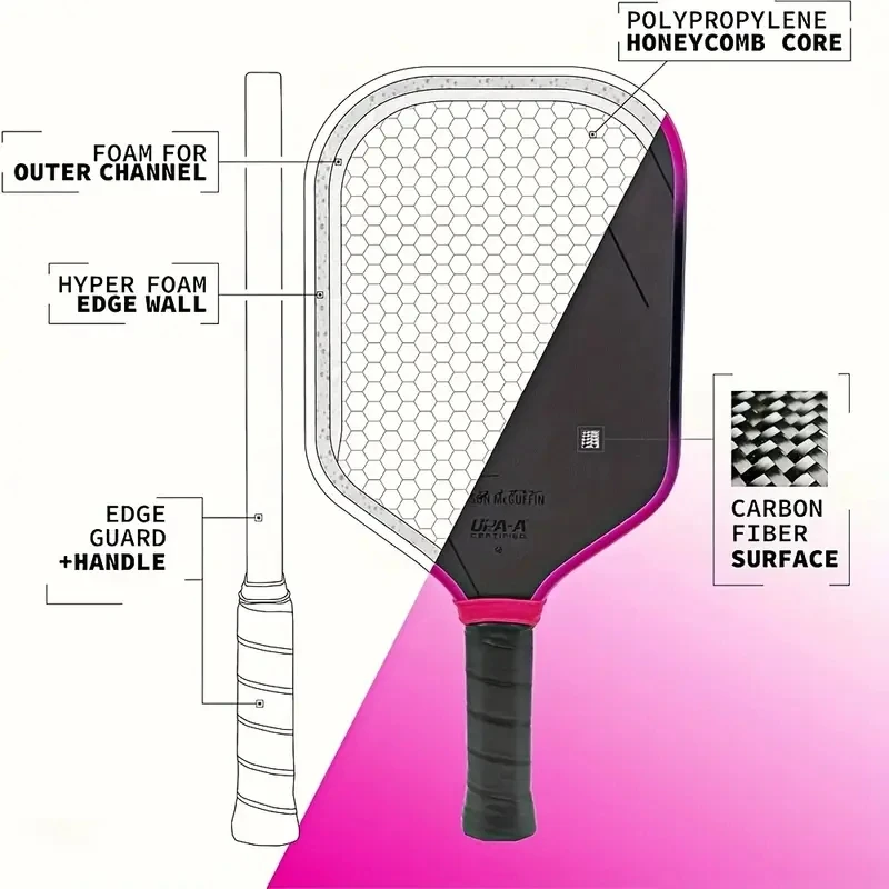 Hot Selling VYORA Magnus 3S Competition-Grade High-Quality Toray T700 Carbon Fiber Hot-Pressure Process Gen3 New Inner Core Pickleball Racket Pink