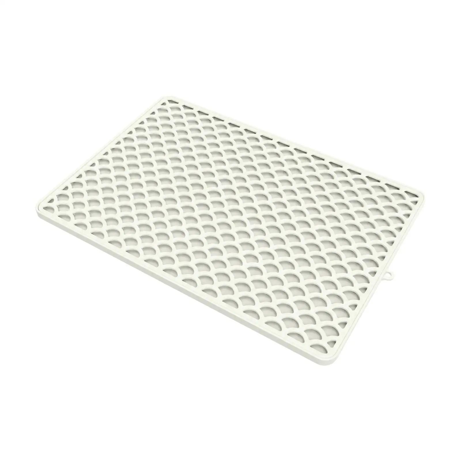 Thick Silicone Kitchen Drying Pad with Perforated Top and Built in Water Collector