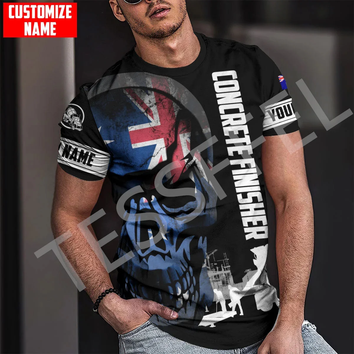 Nome personalizzato Cosplay Concrete Finisher Cutter Trucker Tattoo Summer Retro Harajuku 3dprint Streetwear t-shirt maniche corte X1