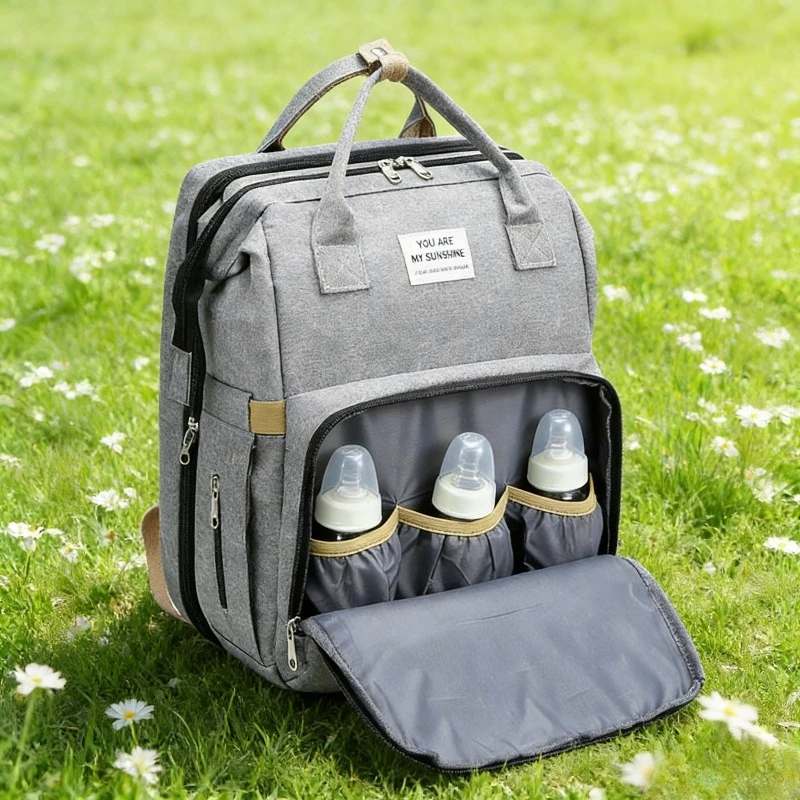 

Mommy Outdoor Bag Multi Functional Mother Baby Bag Foldable Sleeping Mommy Backpack Diaper Baby Bottle Backpack