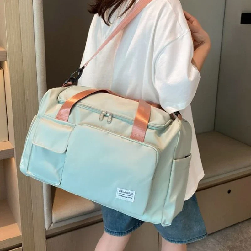 حقيبة لياقة سفر محمولة ذات سعة كبيرة، حقيبة أمتعة طوال الليل في عطلة نهاية الأسبوع، حقيبة لياقة يوجا رياضية مع حقيبة أحذية