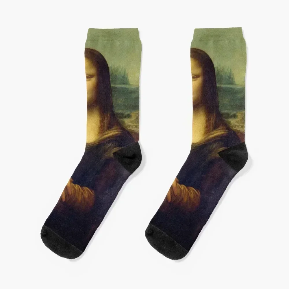MONA LISA DAVINCI PAINTING LA JOCONDE classic italian painter famous woman vintage style medieval women Socks