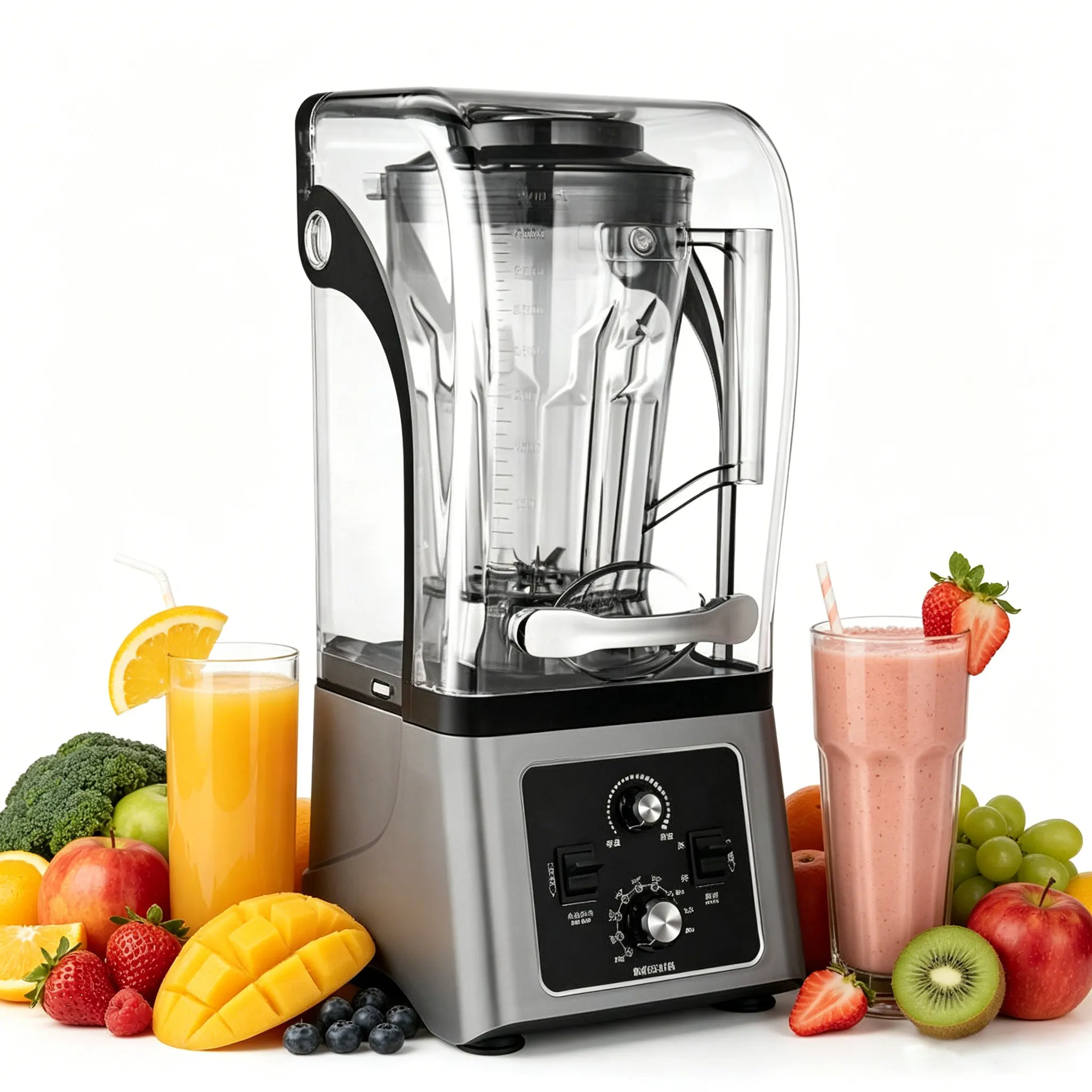 Heavy Duty Electric Commercial Blender Smoothies Maker 2600W 4.5L Silent Kitchen Machine With Ice Crushing And Multi-Function