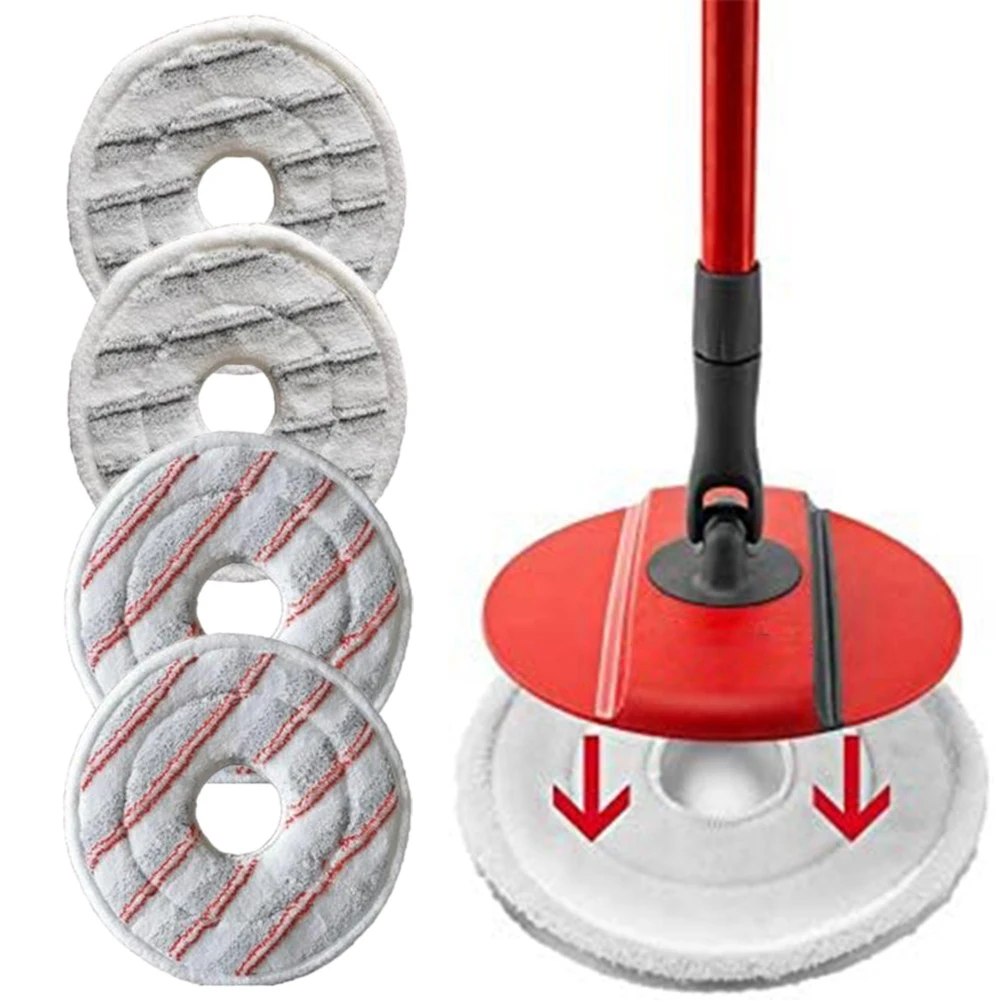 A09G-4Pack ميكروفايبر قابل للغسل لـ Vileda Spin & Clean Mop Refill مكنسة كهربائية للاستخدام الجاف والرطب ممسحة الملابس