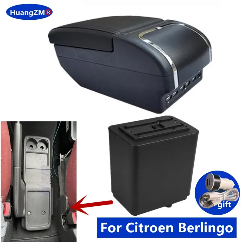 For Citroen Berlingo Armrest box For Peugeot Partner tepee Car Armrest box Dedicated Retrofit Storage box Car Accessories