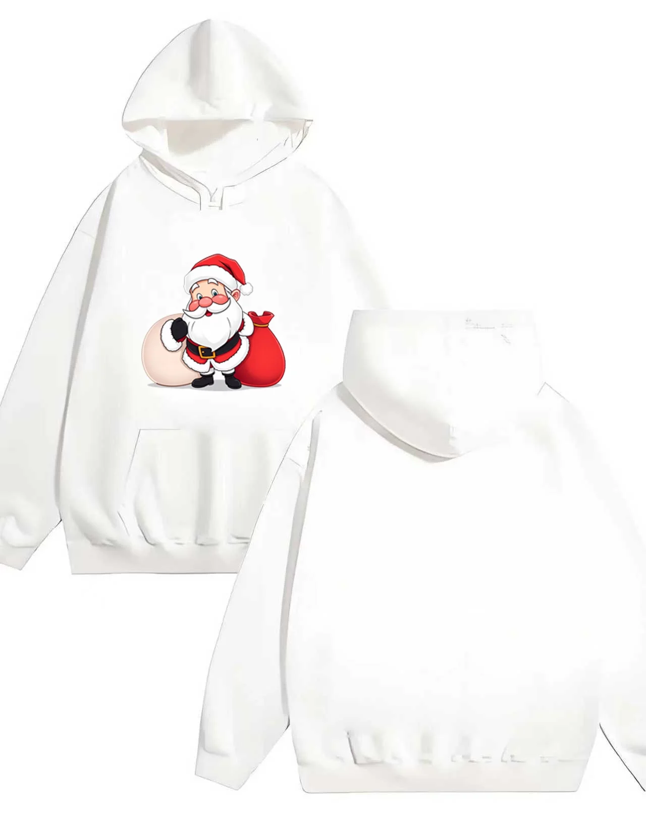 

Новая мужская и женская модная свободная толстовка с капюшоном объемом 330 г. с принтами в рождественском стиле.