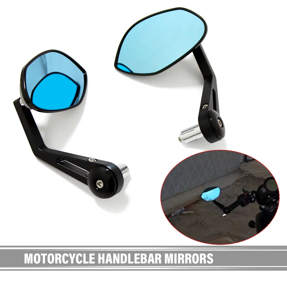 2Pcs for CF 800NK CNC Motorcycle Bar End Black Rearview Side Mirrors Stainless Steel Rearview Side Mirrors Mirror