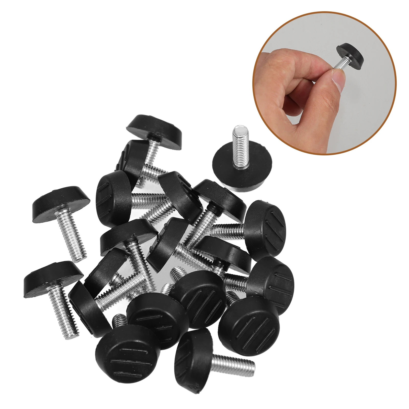 

20pcs Adjustable Furniture Feet Pads Heavy Duty Rubber Non Slip Floor Protectors Chair Table Sofa Leg Cups Screw Included