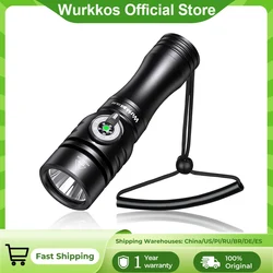 Wurkkos DL02 Diving flashlight 3000LM 496M Long Range Underwater Flashlight with Rotary Magnetic Switch for Cave Exploration