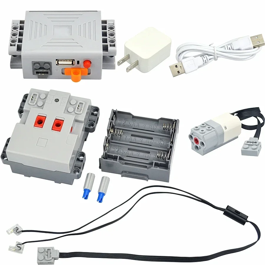 New MOC High-tech Building Block Motor PF Connector Power Function Model Sets Accessories Lithium Battery Box Functions Toys