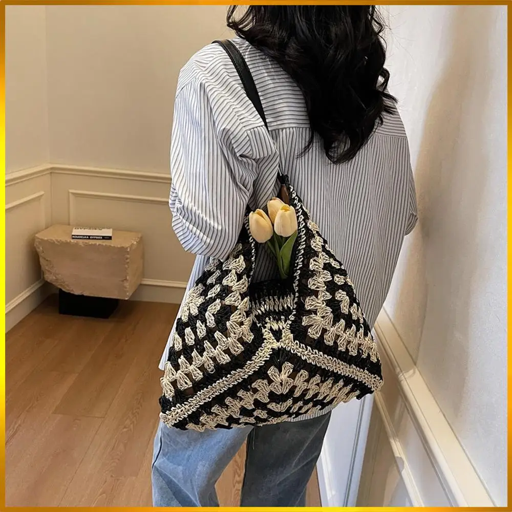 

Соломенная пляжная сумка, летние тканые сумки ручной работы на плечо, большая сумка на плечо для женщин, путешествия, отпуск