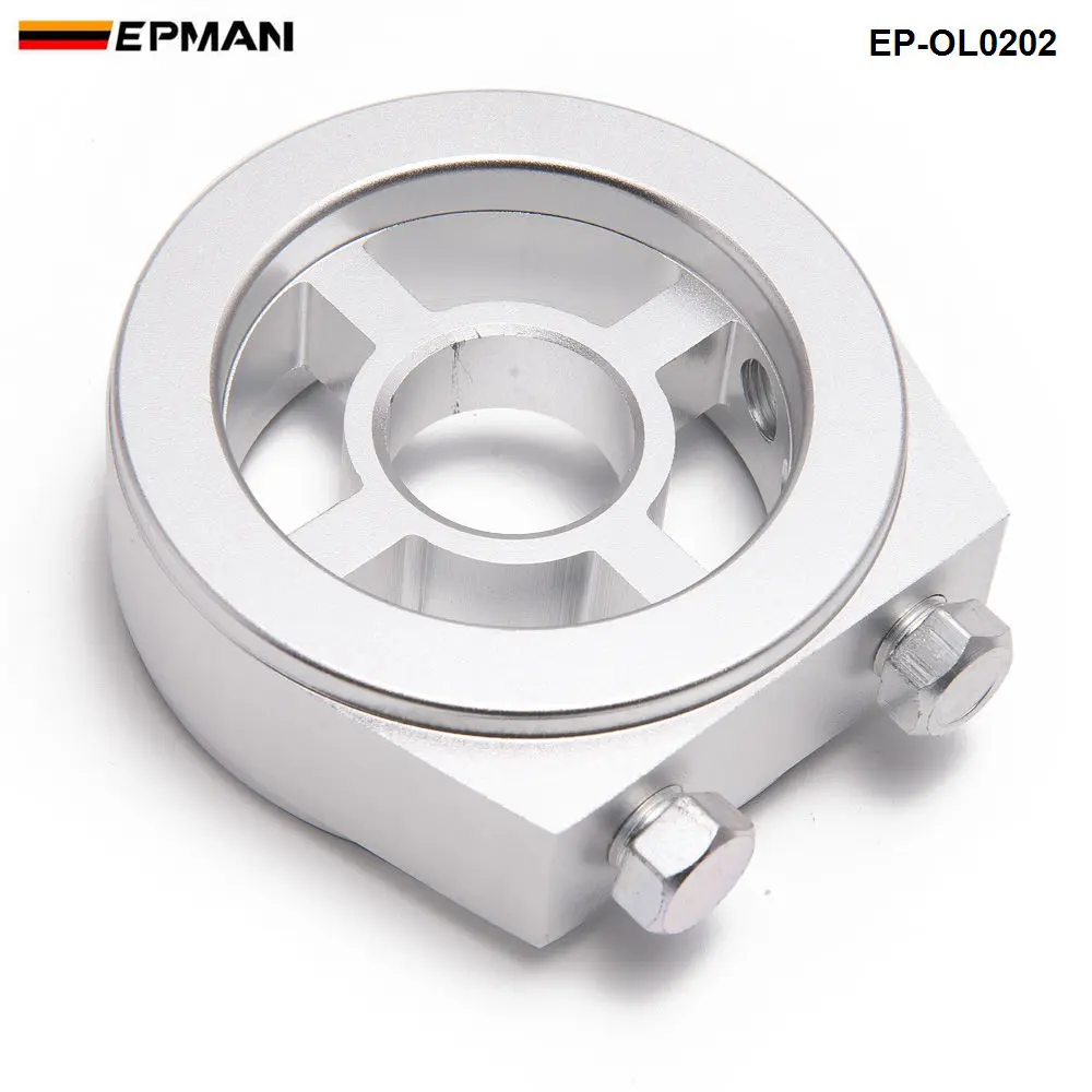 EPMAN Sport Oil Cooler Filter Sandwich Plate Adapter Spin-on Oil Filter And Filter Pad On Engine Block Billet Aluminum EP-OL0202