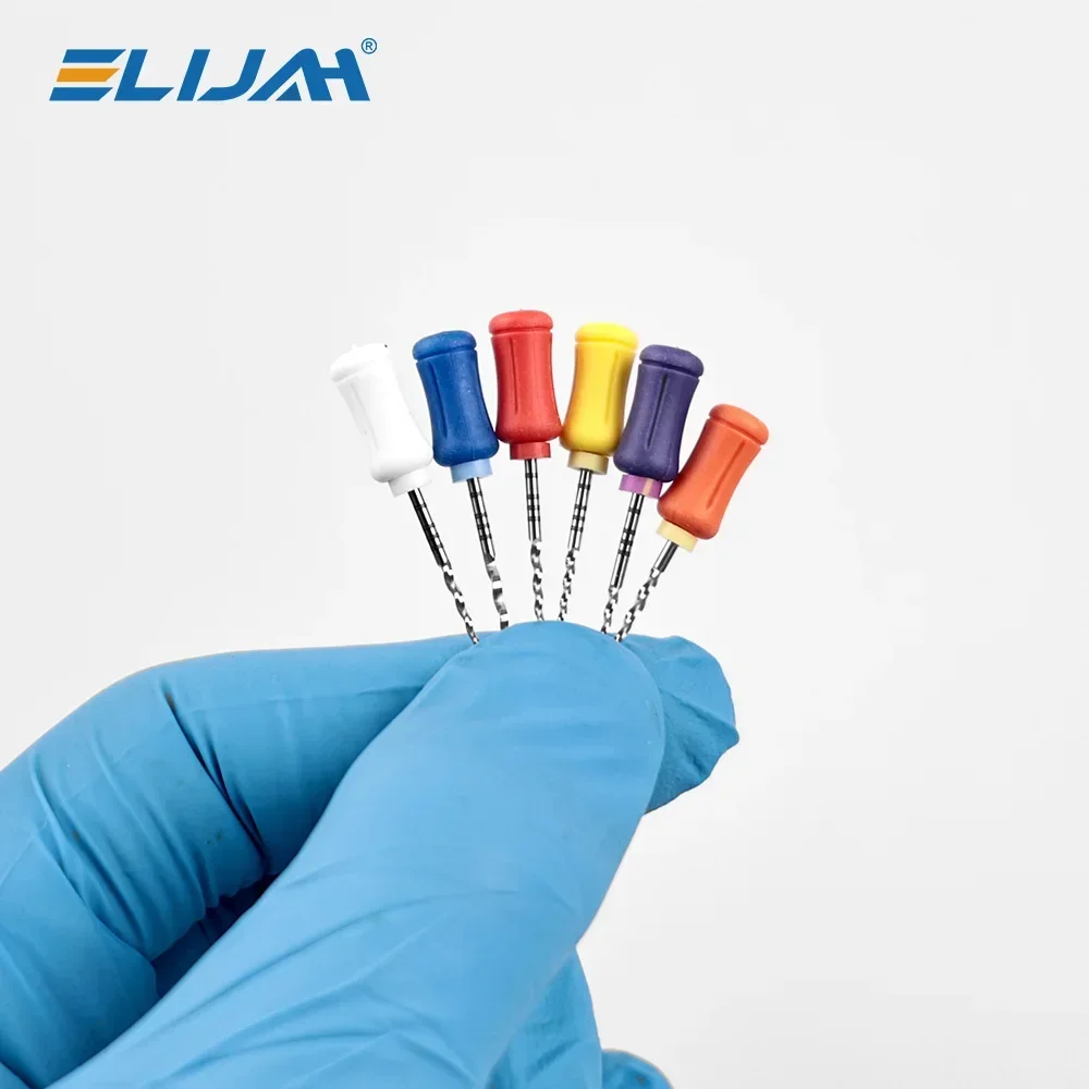 Elijah 6 pçs/caixa dental mão uso tratamento de canal raiz arquivos pro-cone 21mm/25mm/31mm arquivos super rotativos ferramentas de modelagem dentista