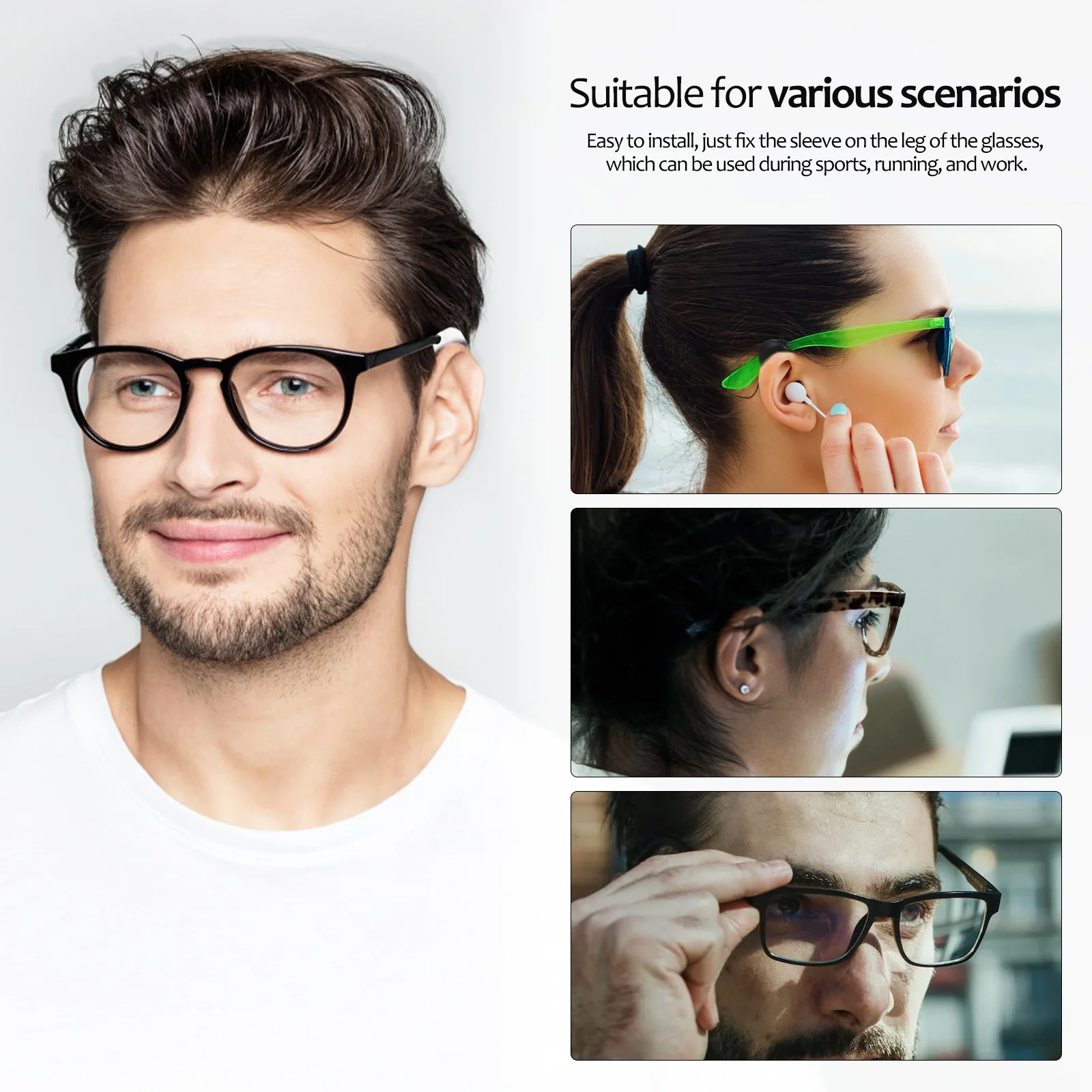 

10Pairs Glass Leg Fixers Silicone Glass Ear Hooks Non Slip Comfortable Ear Grips Glasses Holder Prevent Slipping