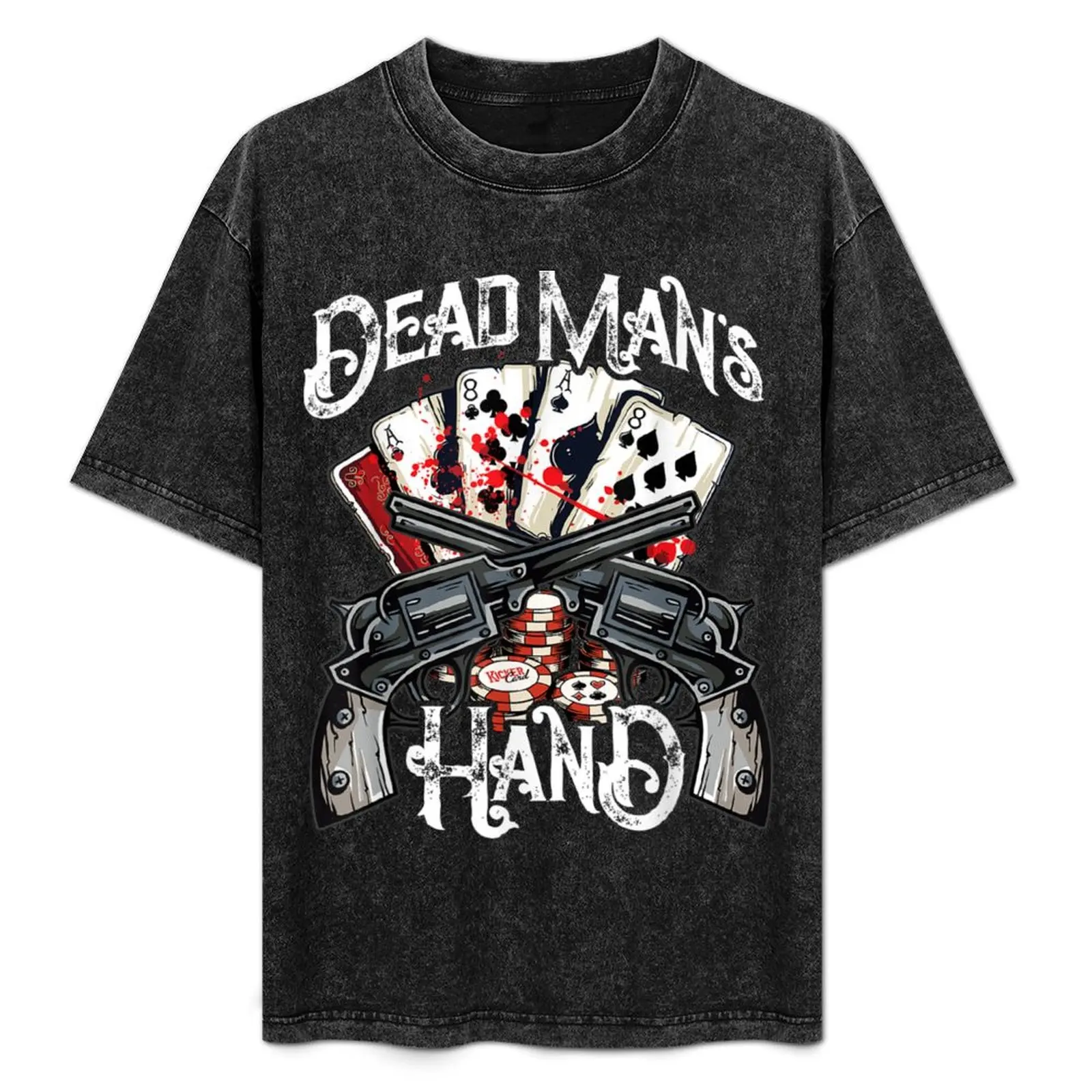 dead-man's-hand、aces-eights-ポーカー-プレーヤー-tシャツ-トレンディ-カジュアル-半袖シャツ
