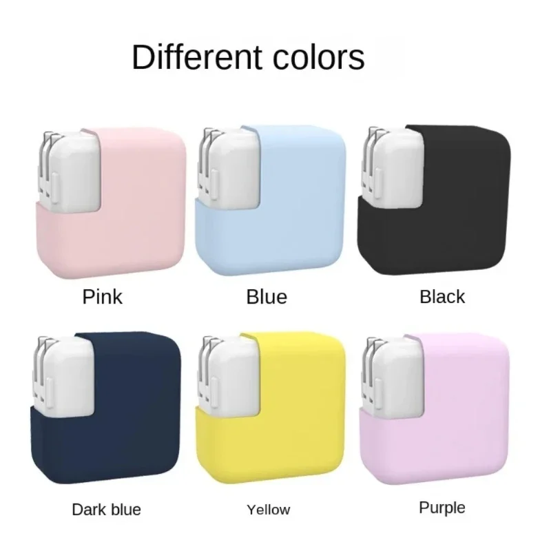 

Colorful Silicone Power Adapter Case Portable Anti-drop Shockproof Protective Cover 29W30W35W Dustproof Charger Case for MacBook