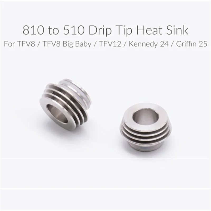 1 pz 810 510 adattatore Drip Tip autentico adattatore dissipatore di calore per TFV8/TFV8 Big Baby/TFV12/Kennedy 24 accessori serbatoio