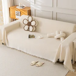 Nordic Sofa Throw Blankets Outdoor Camping Picnic Large Blanket Leisure Relax Beach Towel white Travel Rug Tassels Linen