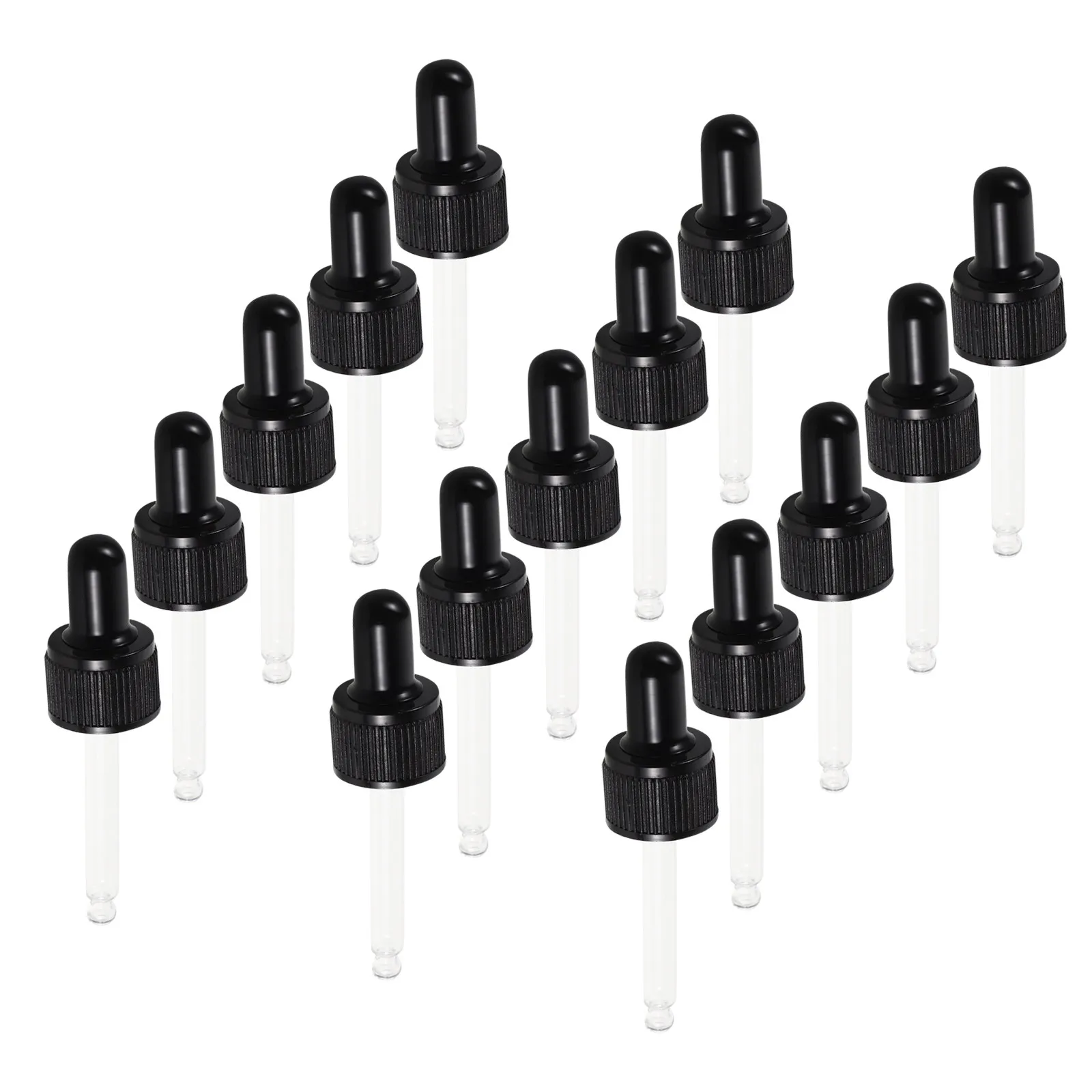 20Pcs Essential Oil Bottle Droppers Glass Pipette Silicone Bulb Screw Cap Accurate Dose Leakproof Aromatherapy Roll on Perfume