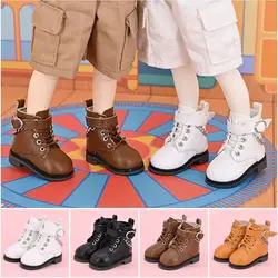 5CM Fashion Doll Leather Shoes Suitable for 1/6 BJD Dolls Casual Wearing Boots with Chain Decor DIY Doll Clothes Accessories