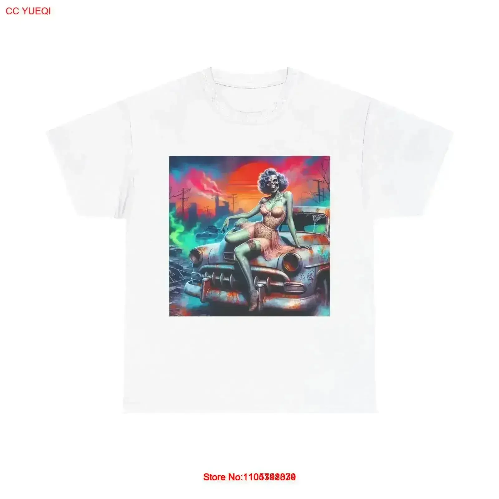 T-Shirt für Erwachsene, Post-Apokalyptisches Pin-Up-Ghoul-Motiv, Vintage-Stil, gewaschen, bequem, weich, vielseitig, Streetwear-Designerkleidung, dehnbar
