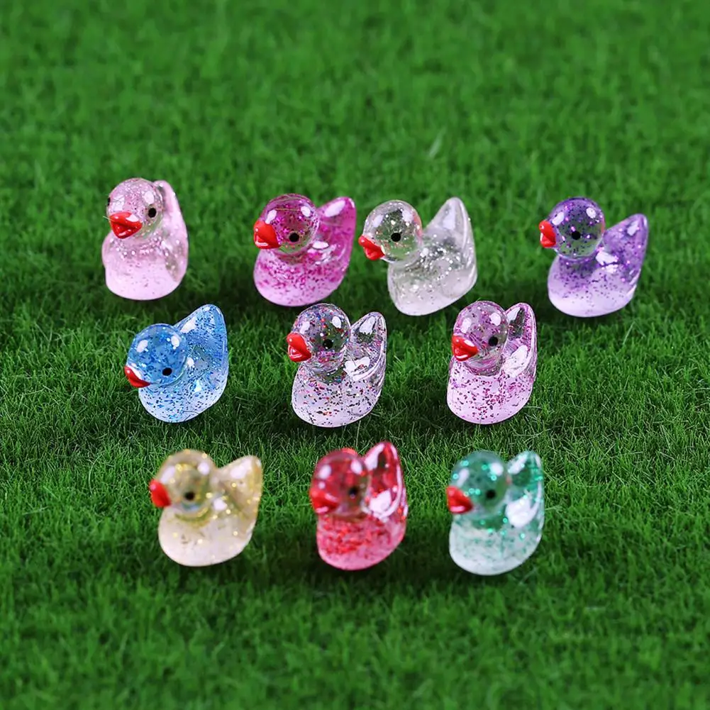 Ornamen Bebek Mini Set Patung Bebek Mini Ornamen Bebek Kuning Kartun Miniatur untuk Peri Microlandscapes Diy untuk Dekorasi
