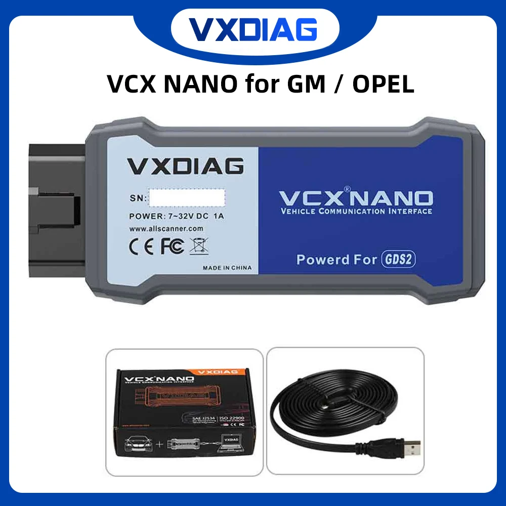 USB Version VXDIAG VCX NANO for GM / OPEL OBDII Auto Diagnostic Tool OBD2 Scanner Read Codes Clear Codes