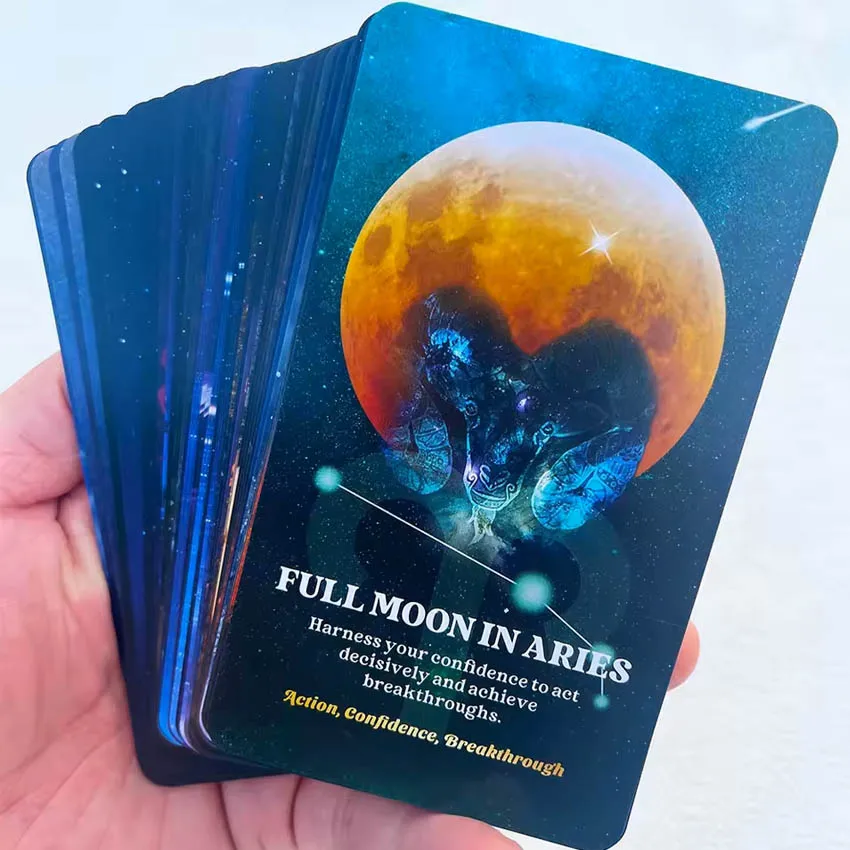 Moonlit Legends Oracle Cards Moon Messages Card Games 57-Cards 12x7cm